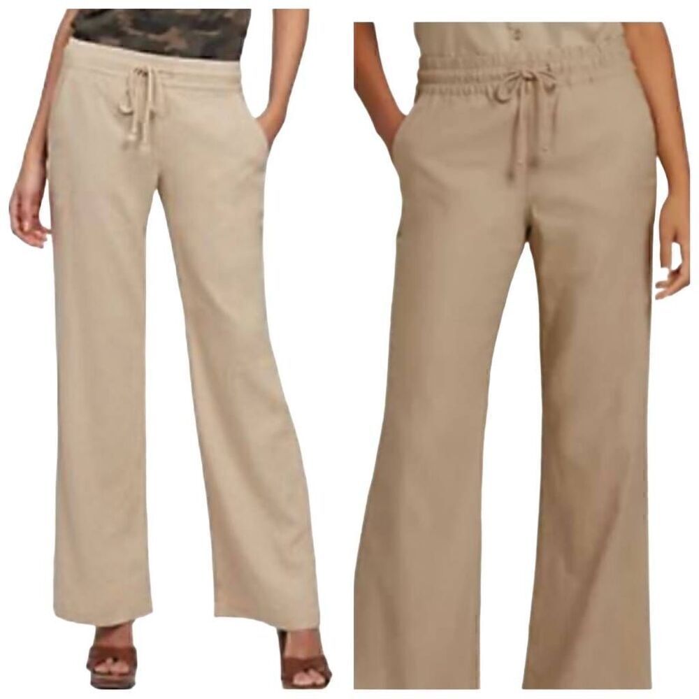 Soho NY&C Linen Blend Wide Leg Pull On Pants Size XXL